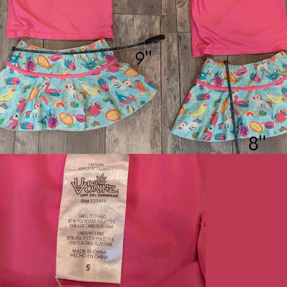 UV Skins, 3 Piece Swim Set w/Hat, Sz 5 - Picture 10 of 11